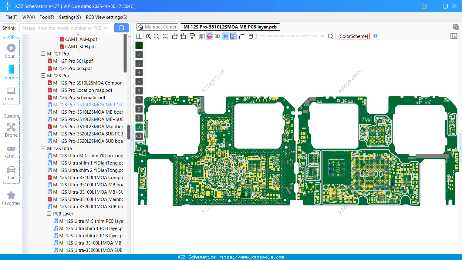 Xiaomi MI 12S Pro-3510L2SMOA MB PCB Layer